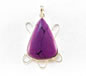 Purple Turquoise Triangle Drop Sterling Silver Pendant